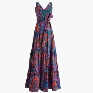 J. Crew tiered paisley maxi dress. Size 6.
